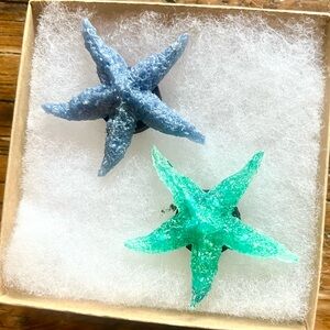 Hand Crafted Blue and Green Starfish Accents